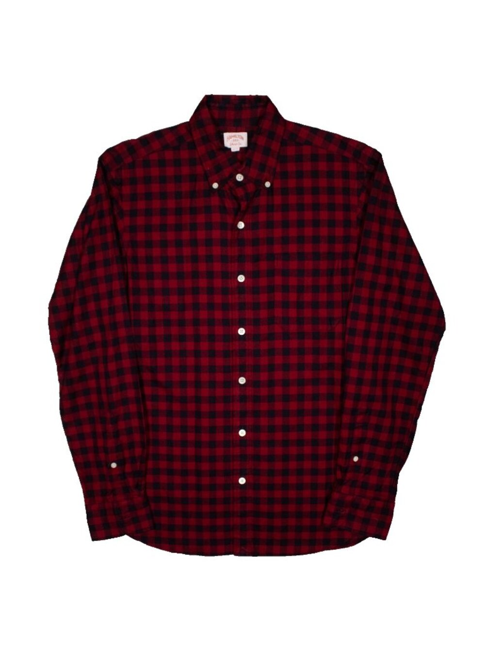 Hamilton Shirt Co 1883 Red Check Button Down Shirt Cotton Long Sleeve Medium
